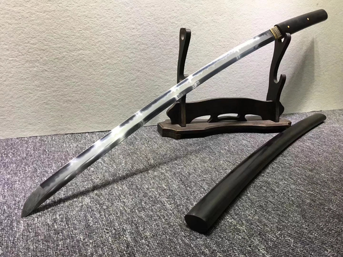 Samurai sword,Hand forged High carbon steel blade,Ebony scabbard - Chinese sword shop