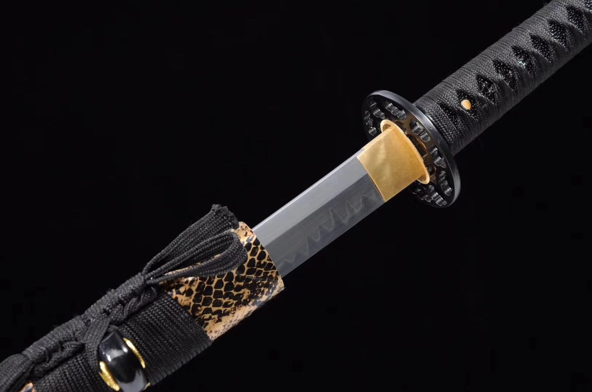 katana,High carbon steel burn blade,Snake skin texture scabbard - Chinese sword shop