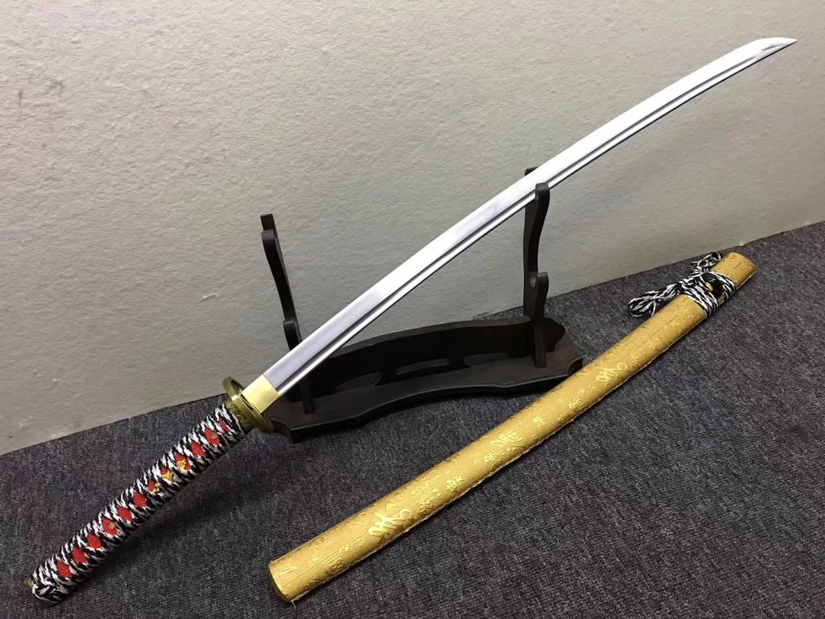 Nihontou Katana,Medium carbon steel blade,Yellow scabbard,Alloy - Chinese sword shop