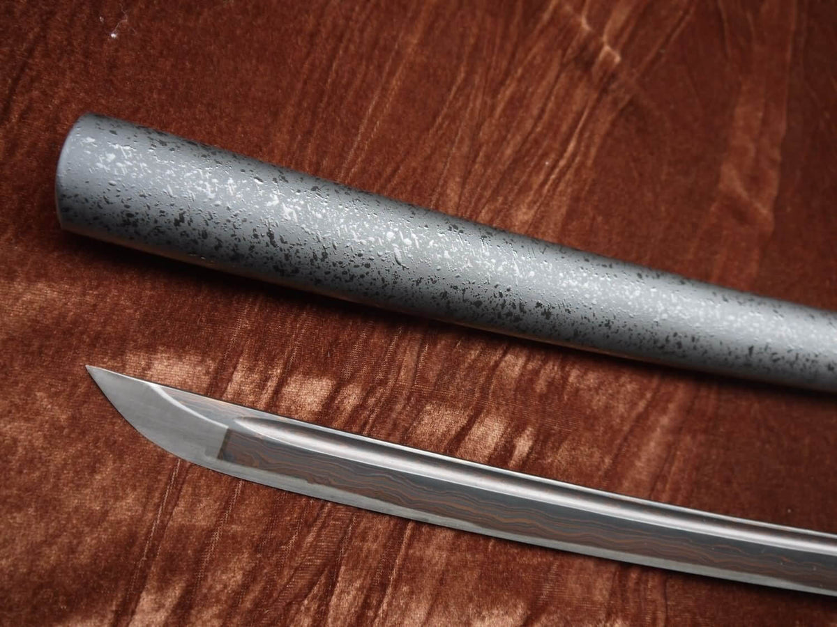 Samurai war sword Katana/Damascus steel blade/Alloy tosogu Full tang - Chinese sword shop