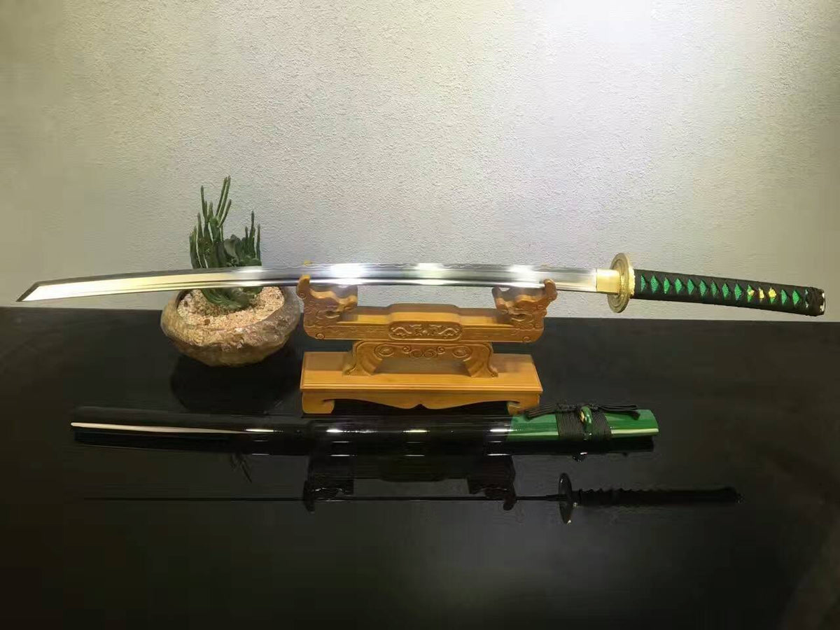 Samurai Tiger sword/High carbon steel burn blade/Wood Scabbard/Brass Tosogu - Chinese sword shop