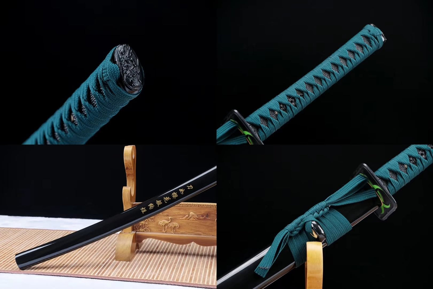 Samurai sword,Damascus steel blade,Wood scabbard - Chinese sword shop