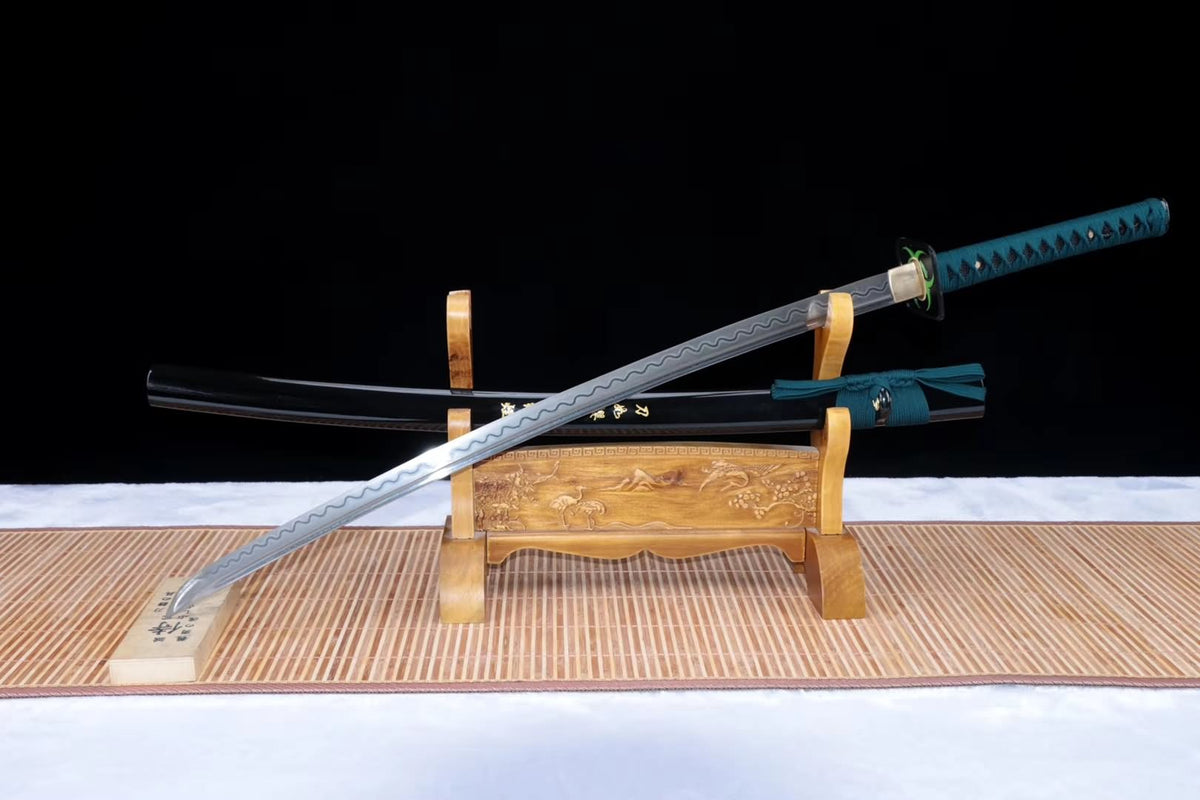 Samurai sword,Damascus steel blade,Wood scabbard - Chinese sword shop