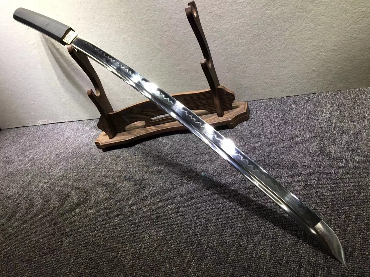 Katana,High carbon steel burn blade,Black paint scabbard - Chinese sword shop