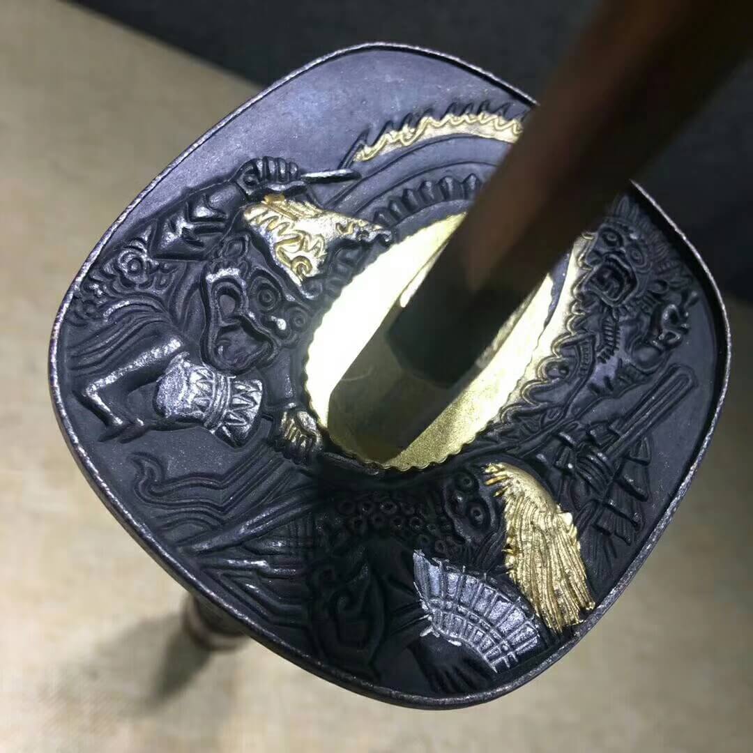 Katana,High carbon steel etch blade,Wood scabbard,Steel handle - Chinese sword shop