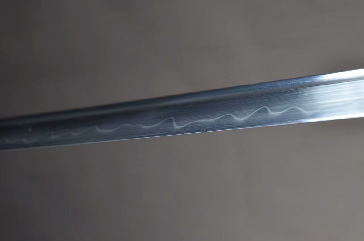 Katana(T10 high carbon steel burn blade,Black scabbard,Brass fitted)Full tang,Length 39" - Chinese sword shop