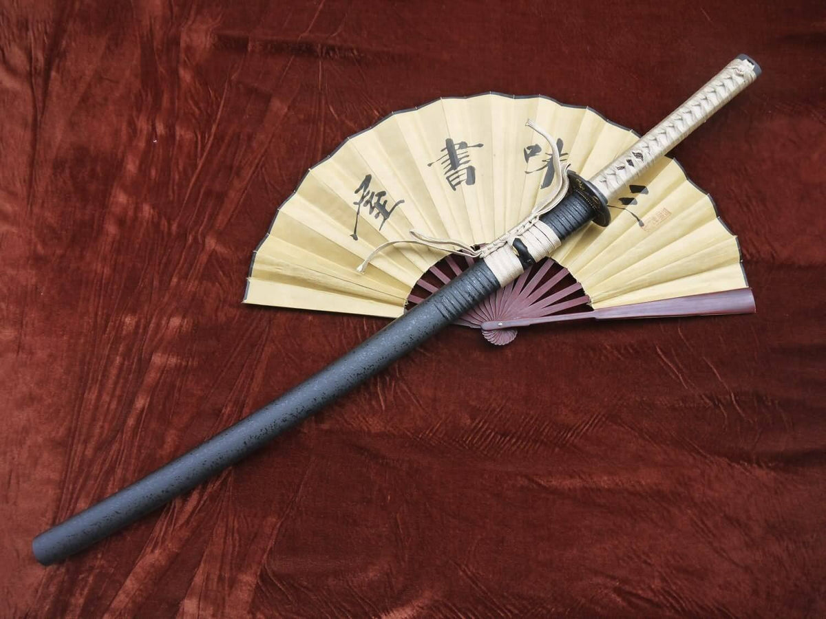 Samurai war sword Katana/Damascus steel blade/Alloy tosogu Full tang - Chinese sword shop