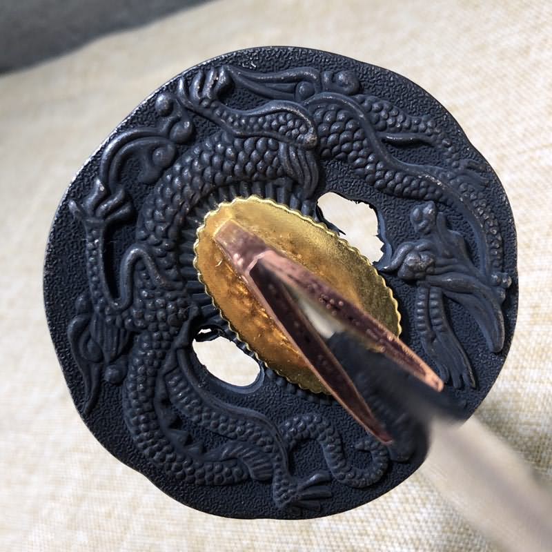 Purple Katana,High carbon steel blade,Leather scabbard,Full tang - Chinese sword shop