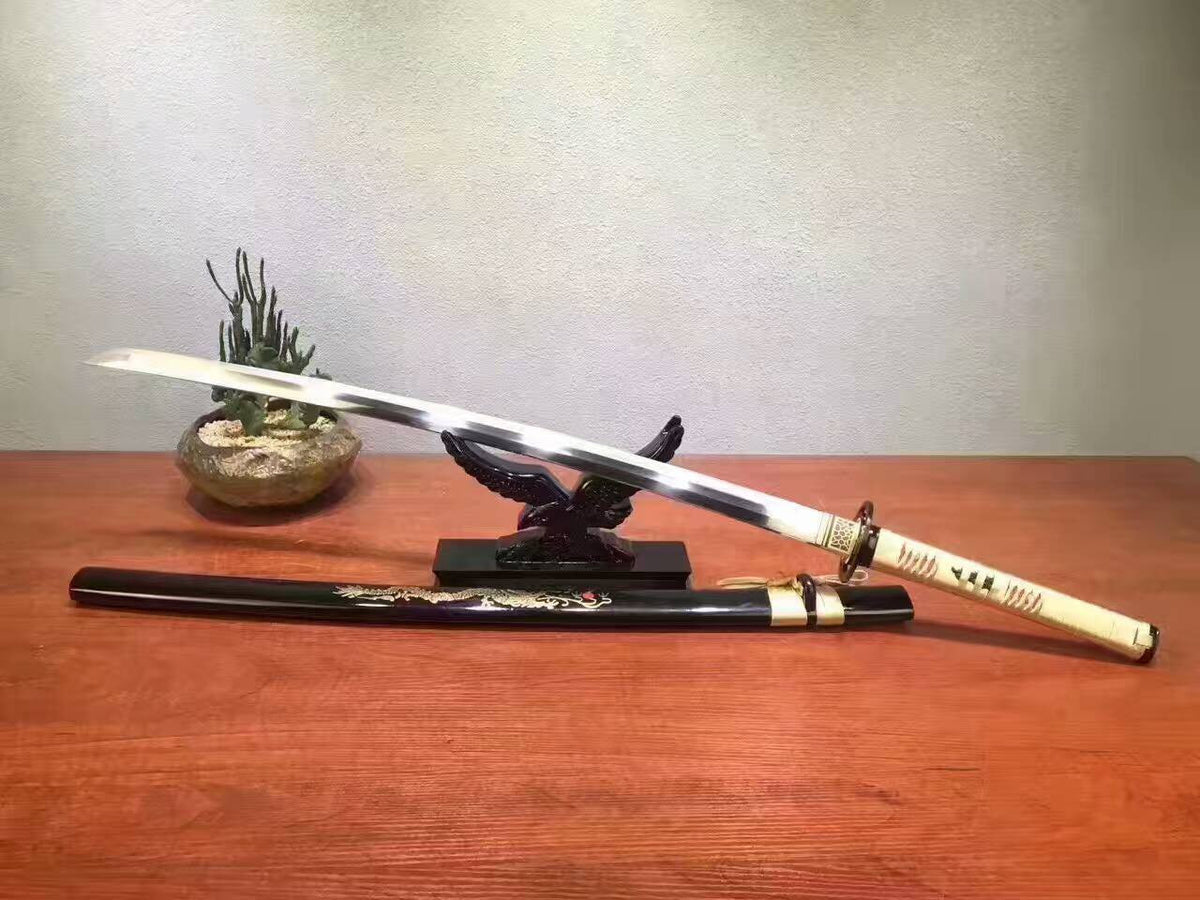 Samurai sword, T10 high carbon steel,Wood scabbard,Iron Tsuba,Full tang,Length 39 inch - Chinese sword shop