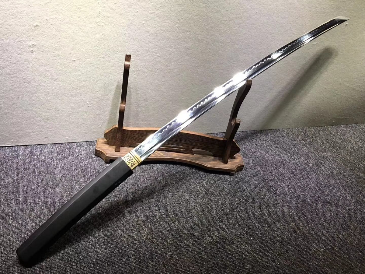 Katana,High carbon steel burn blade,Black paint scabbard - Chinese sword shop