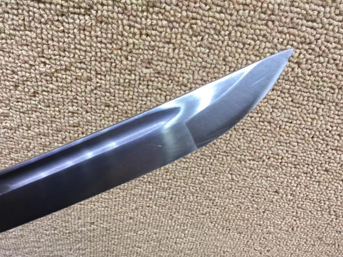 Katana(Copper fitted,Medium carbon steel,Black scabbard)Full tang,Length 40" - Chinese sword shop