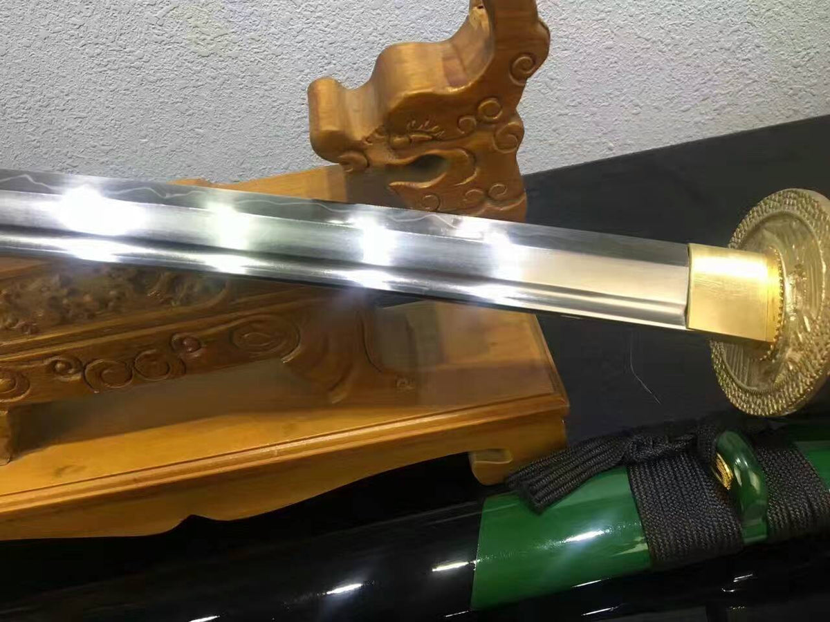 Samurai Tiger sword/High carbon steel burn blade/Wood Scabbard/Brass Tosogu - Chinese sword shop