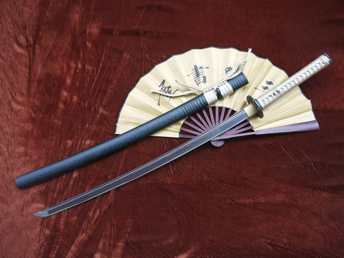 Samurai war sword Katana/Damascus steel blade/Alloy tosogu Full tang - Chinese sword shop