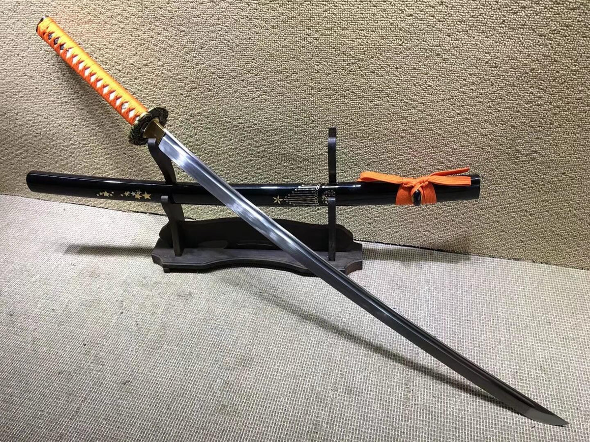 Samurai sword,High carbon steel,Black scabbard,Alloy fitteds,Length 40 inch - Chinese sword shop