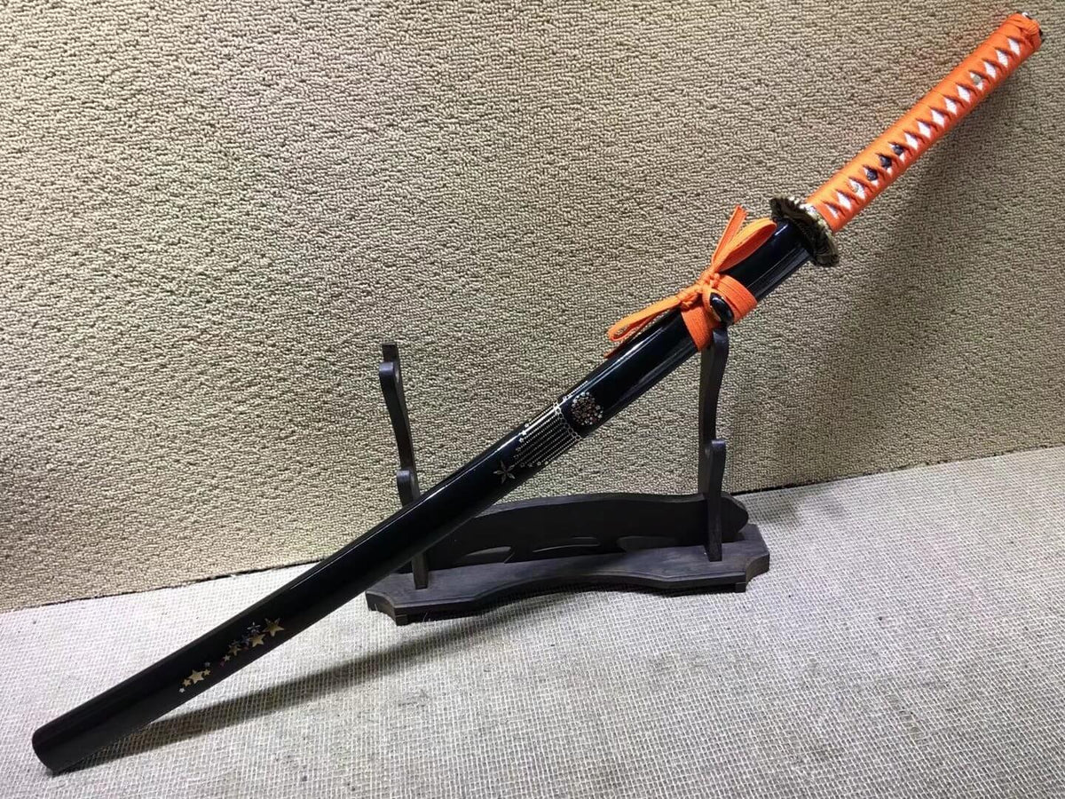 Samurai sword,High carbon steel,Black scabbard,Alloy fitteds,Length 40 inch - Chinese sword shop