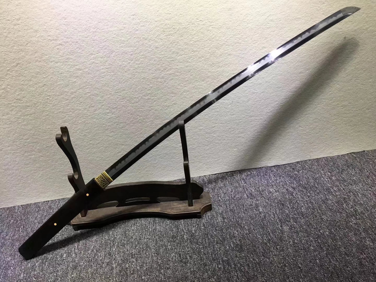 Samurai sword,Hand forged High carbon steel blade,Ebony scabbard - Chinese sword shop