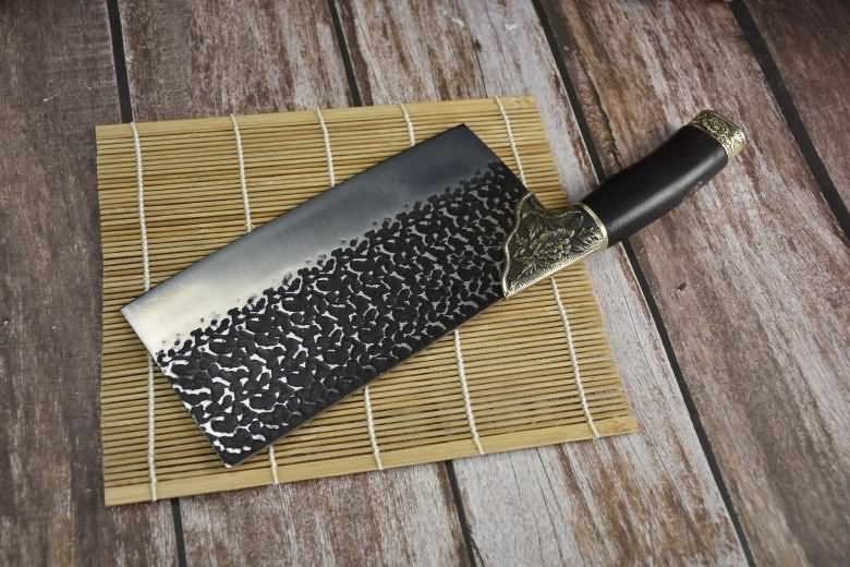 Peony pattern 5Cr15Mov Chinese Kitchen Knives