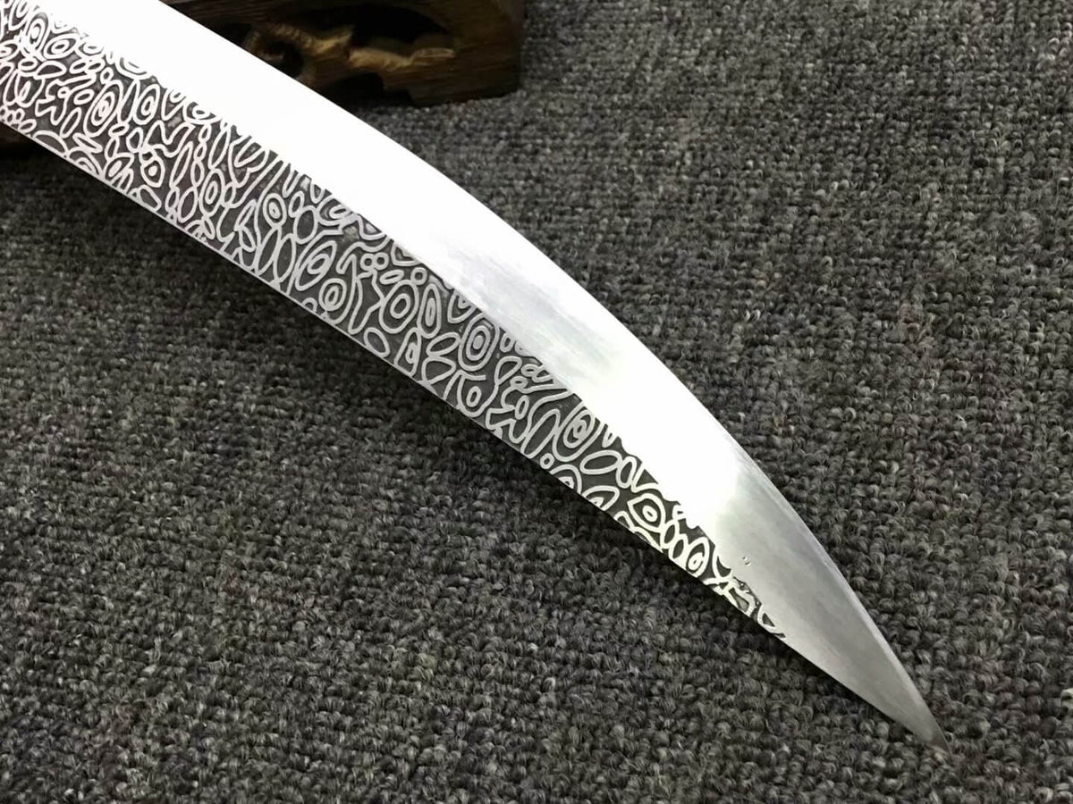 Hacking knife,High carbon steel etching blade,Leather scabbard,Alloy - Chinese sword shop