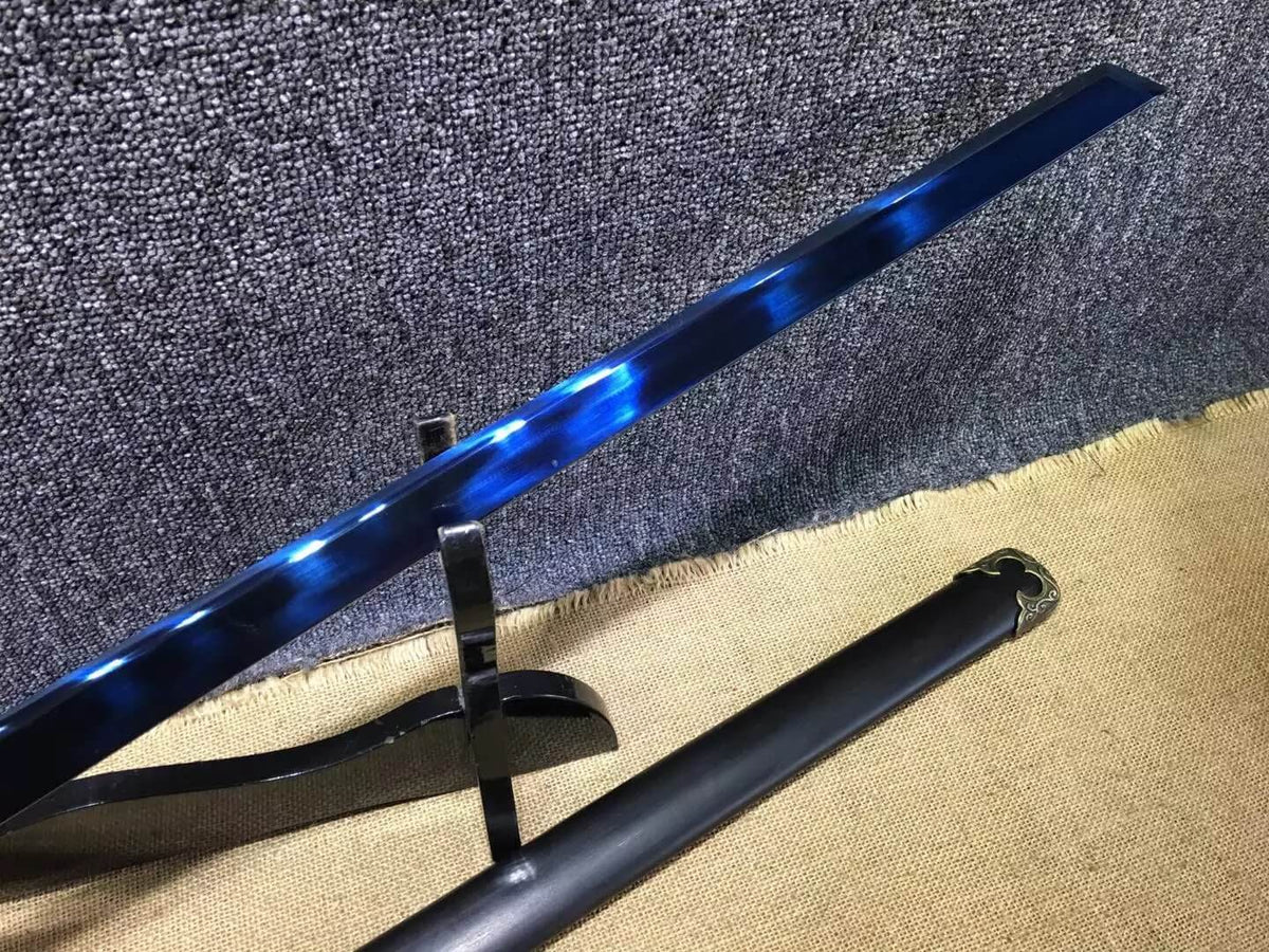 Tang dao,High carbon steel blue blade,Black wood,Alloy,Full tang - Chinese sword shop