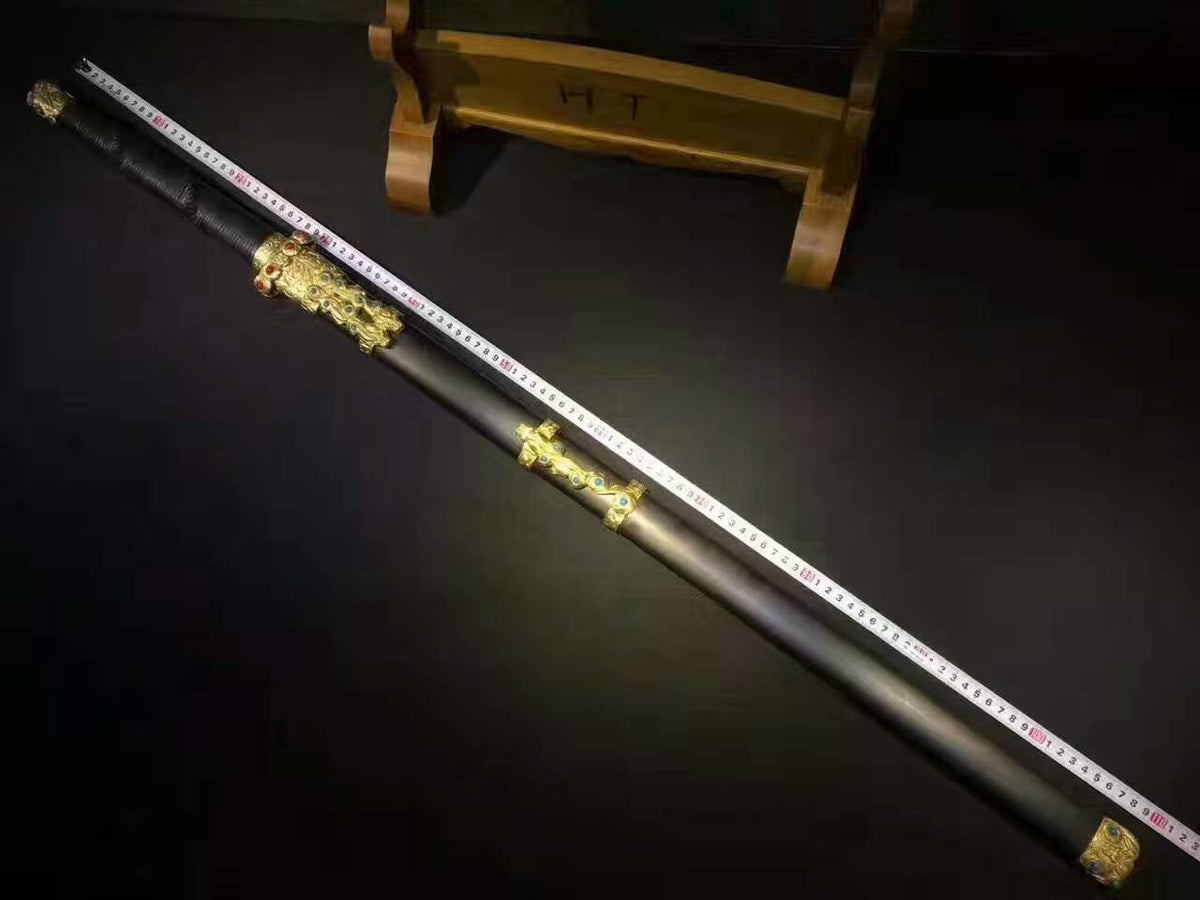 Gecko sword(Damascus steel blade,Black wood,Copper fittings)Length 43" - Chinese sword shop