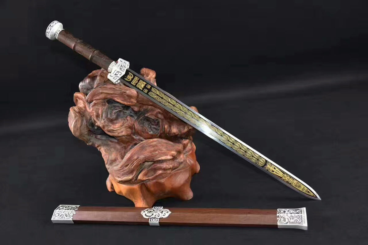 Qin jian(High carbon steel,Rosewood scabbard,Alloy fittings)Length 30" - Chinese sword shop