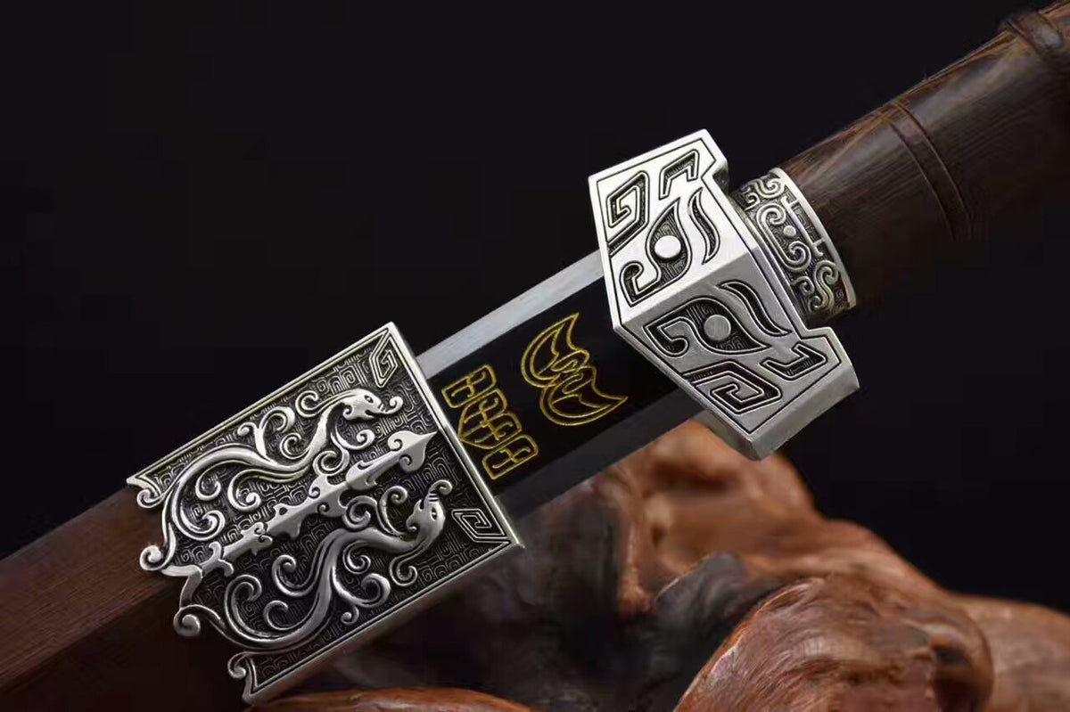 Qin jian(High carbon steel,Rosewood scabbard,Alloy fittings)Length 30" - Chinese sword shop