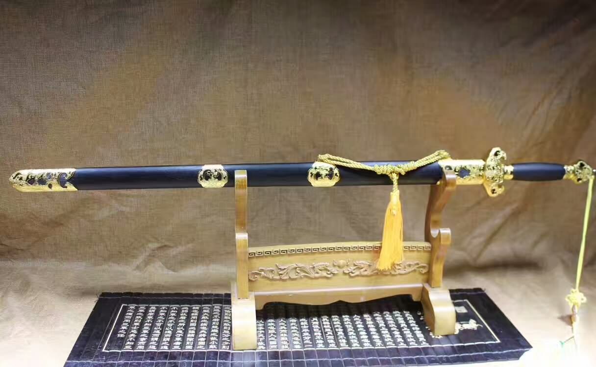 Longquan baojian,High manganese steel blade,Black wood,Alloy - Chinese sword shop