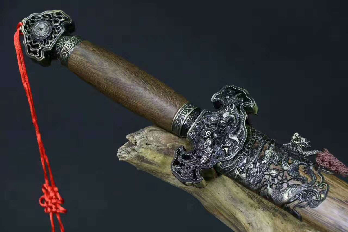 Dragon Phoenix sword(Medium carbon steel,Rosewood,Alloy)Length 39" - Chinese sword shop
