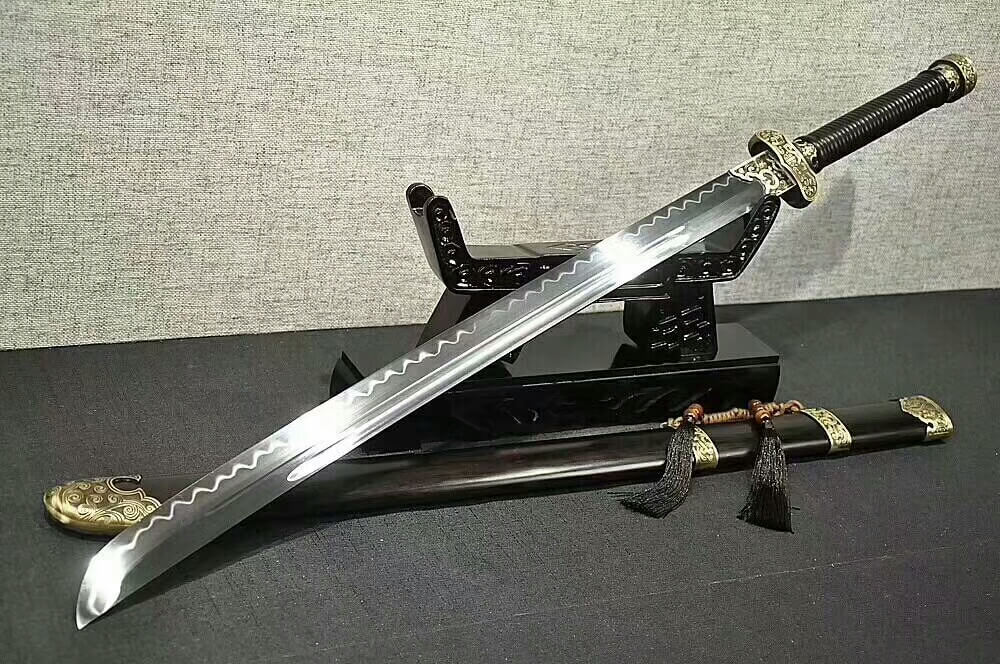 Broadsword,da dao/High carbon steel burn blade/Ebony scabbard/Brass fittings&Handmade art - Chinese sword shop