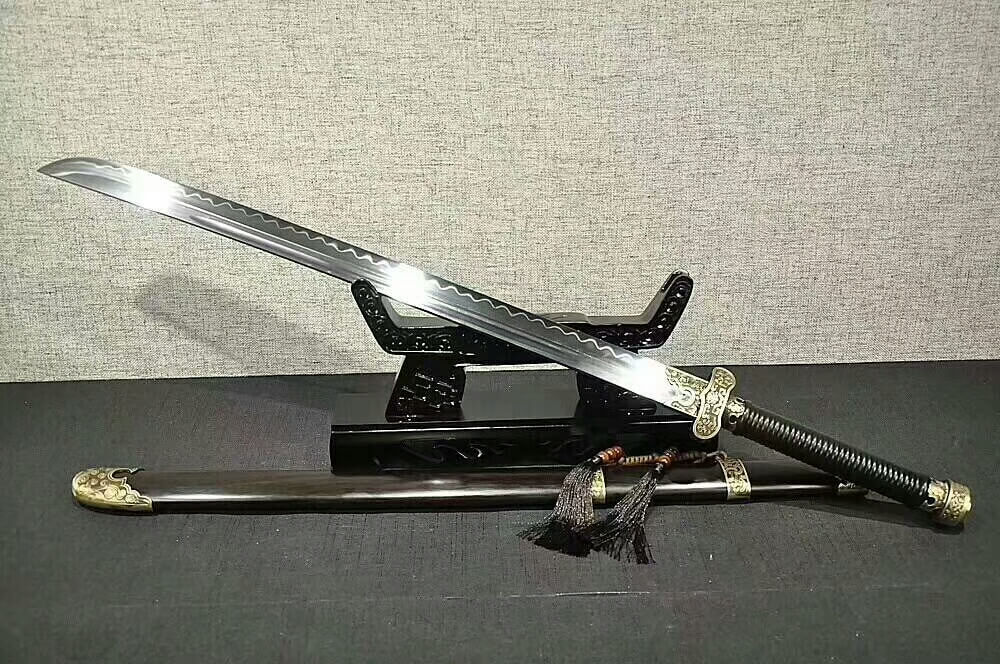 Broadsword,da dao/High carbon steel burn blade/Ebony scabbard/Brass fittings&Handmade art - Chinese sword shop