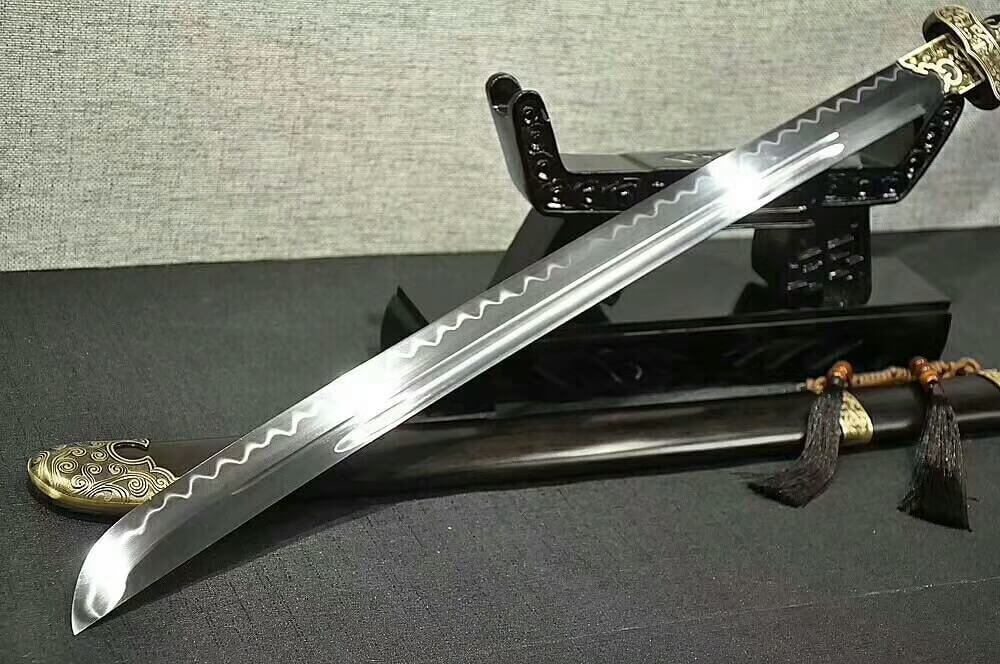 Broadsword,da dao/High carbon steel burn blade/Ebony scabbard/Brass fittings&Handmade art - Chinese sword shop