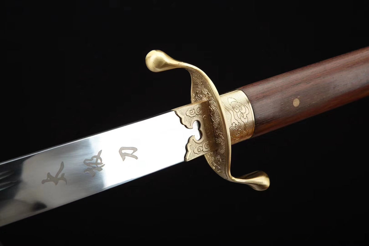 Tai chi dao,training sword,Spring steel blade,Rosewood,Brass - Chinese sword shop
