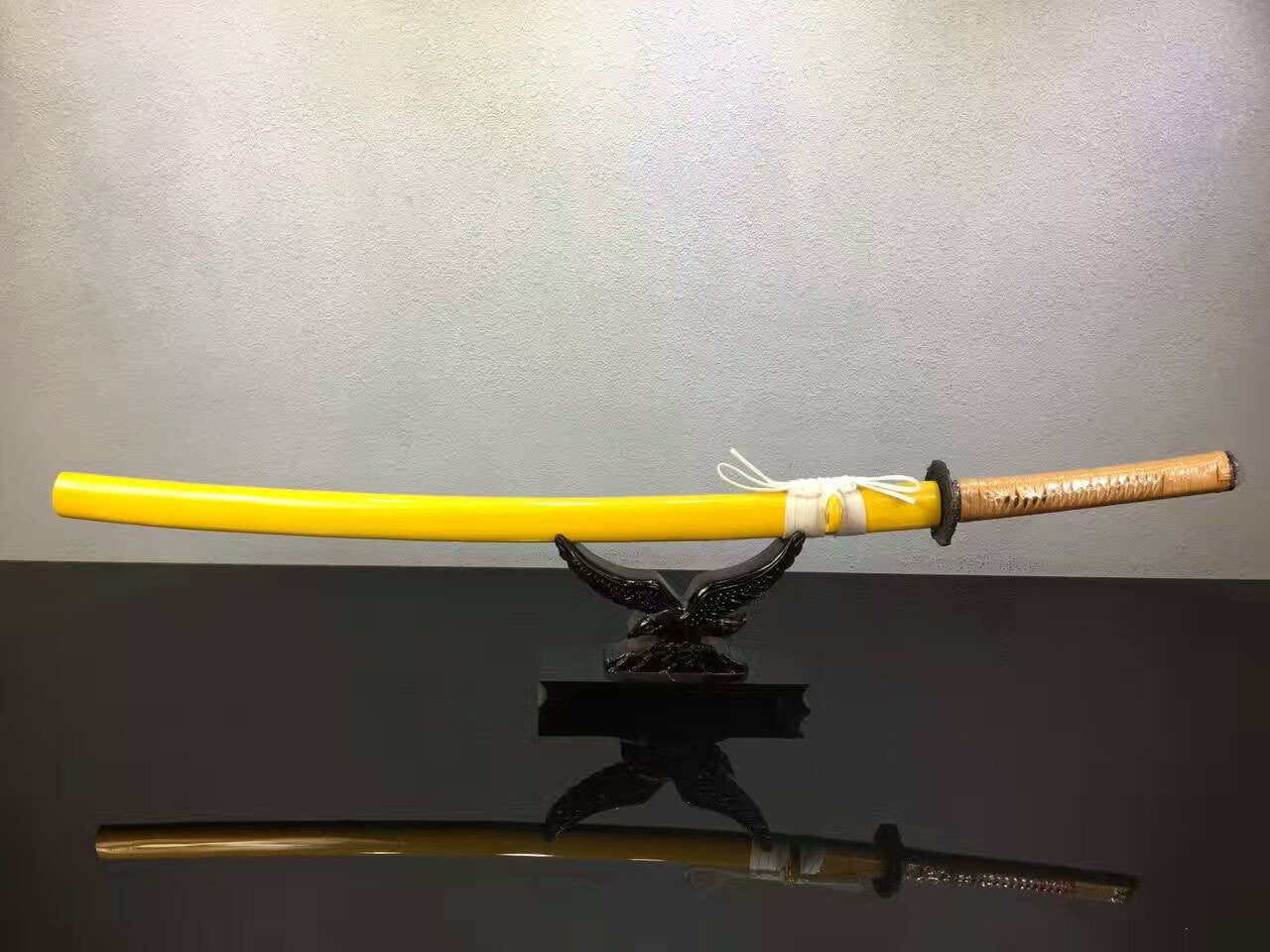 Samurai sword/katana/T10 high carbon steel purple blade/Yellow scabbard/Alloy Tosogu/Length 39" - Chinese sword shop