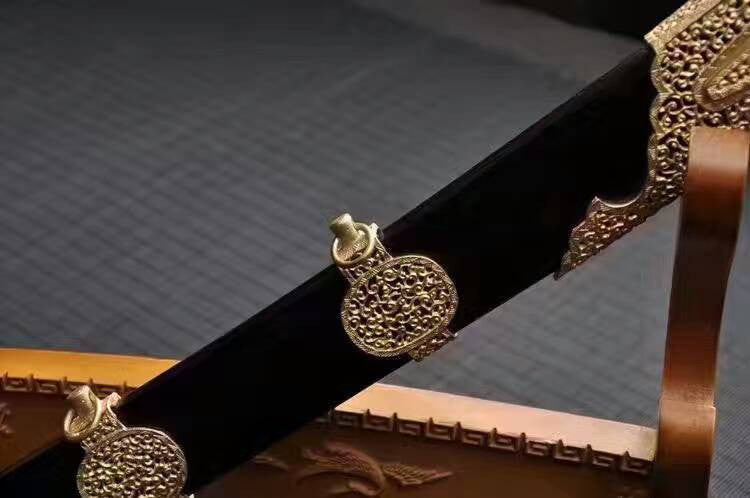 Sword,Asura scimitar(Folded steel,Ebony Scabbard,Brass fitting)Length 30" - Chinese sword shop