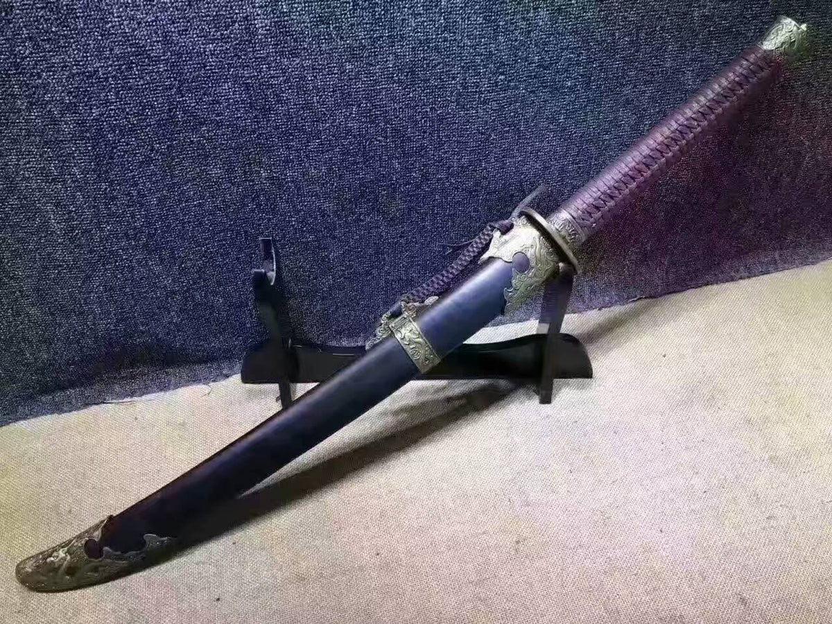 Saber(Damascus steel,Black wood scabbard,Alloy)Length 35" - Chinese sword shop
