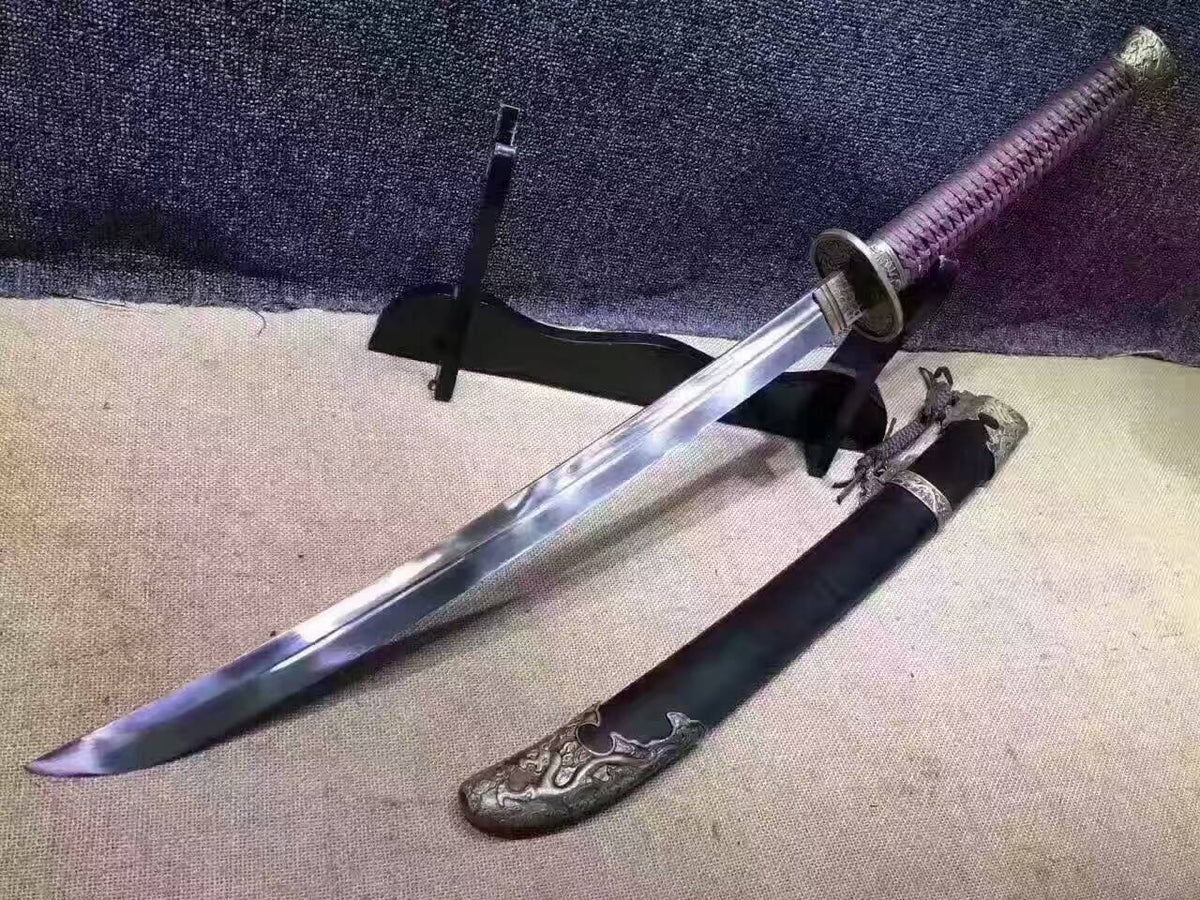 Saber(Damascus steel,Black wood scabbard,Alloy)Length 35" - Chinese sword shop