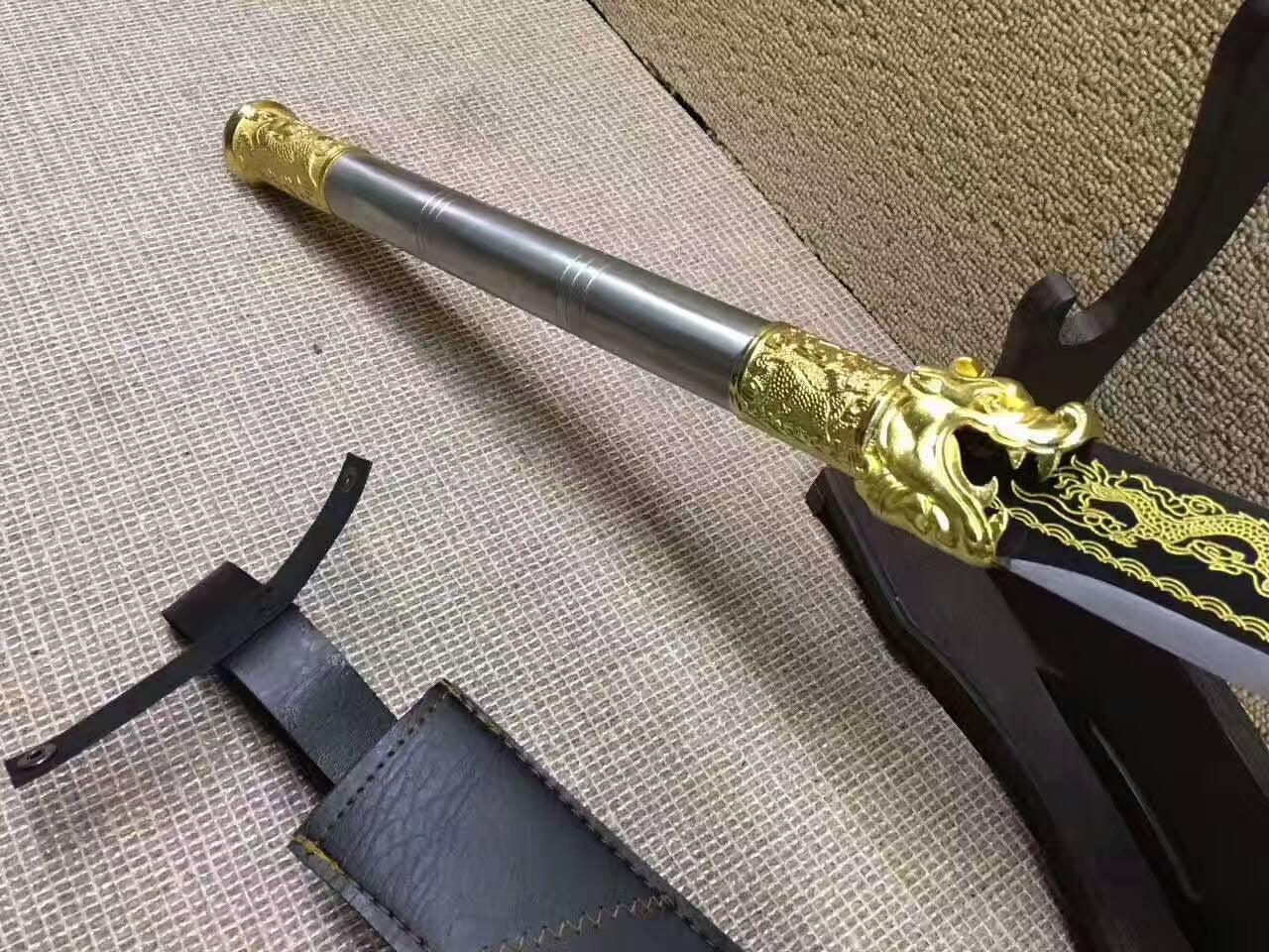 Martial Sword,High manganese steel,Leather scabbard - Chinese sword shop