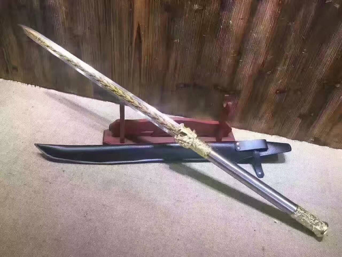 Dragon sword(High carbon steel blade,Leather Scabbard)Length 36" - Chinese sword shop