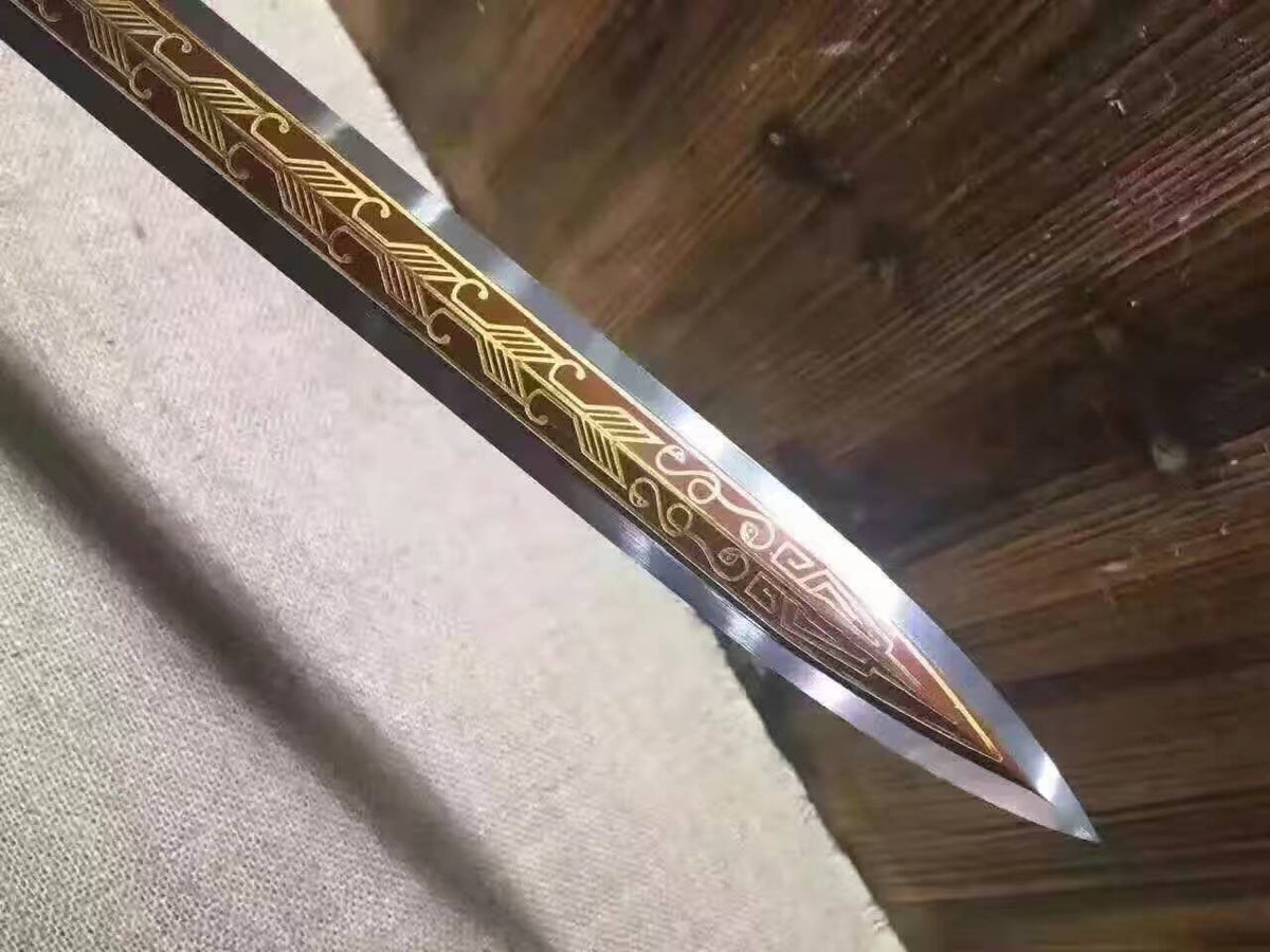 Dragon sword(High carbon steel blade,Leather Scabbard)Length 36" - Chinese sword shop