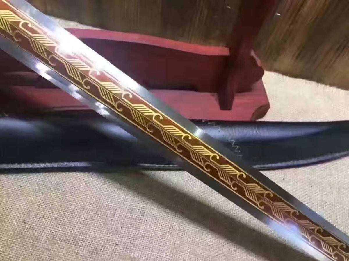 Dragon sword(High carbon steel blade,Leather Scabbard)Length 36" - Chinese sword shop