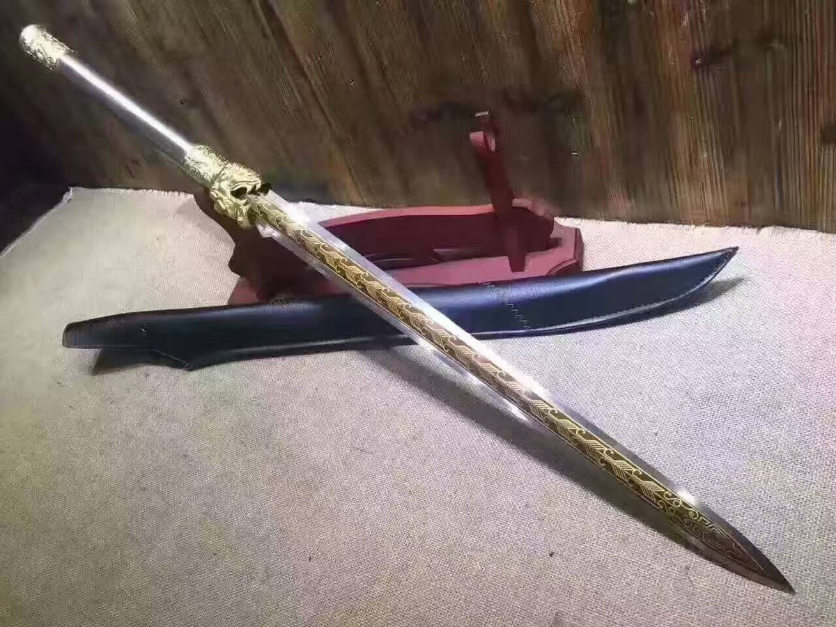 Dragon sword(High carbon steel blade,Leather Scabbard)Length 36" - Chinese sword shop
