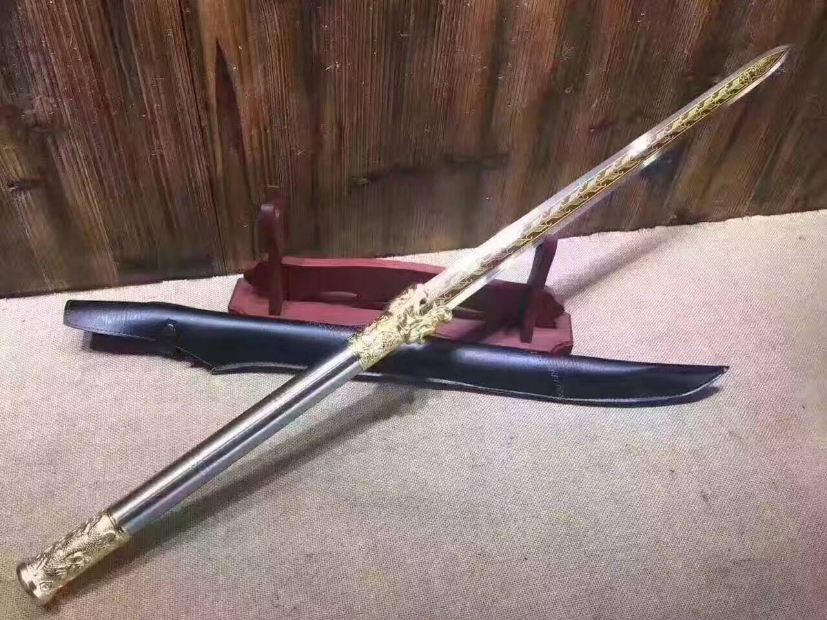 Dragon sword(High carbon steel blade,Leather Scabbard)Length 36" - Chinese sword shop