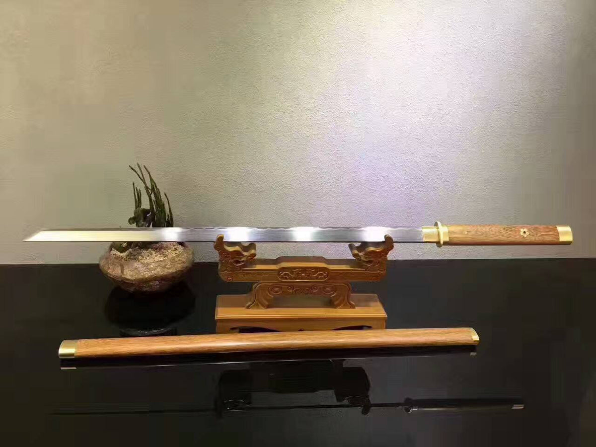 Tang dao,Damascus steel burn blade,Rosewood,Full tang,Chinese sword - Chinese sword shop