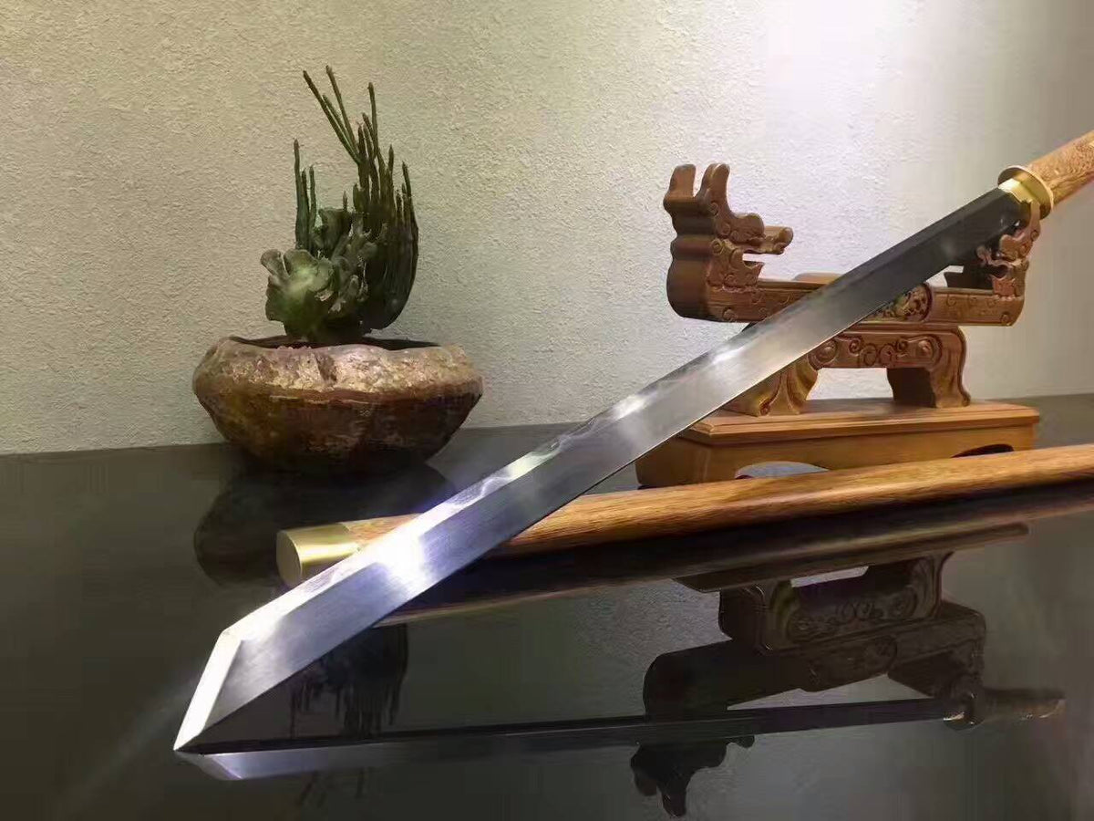 Tang dao,Damascus steel burn blade,Rosewood,Full tang,Chinese sword - Chinese sword shop