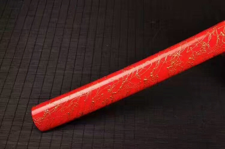 Samurai sword,High carbon steel burn blade,Red scabbard,Alloy tsuba,Full tang - Chinese sword shop