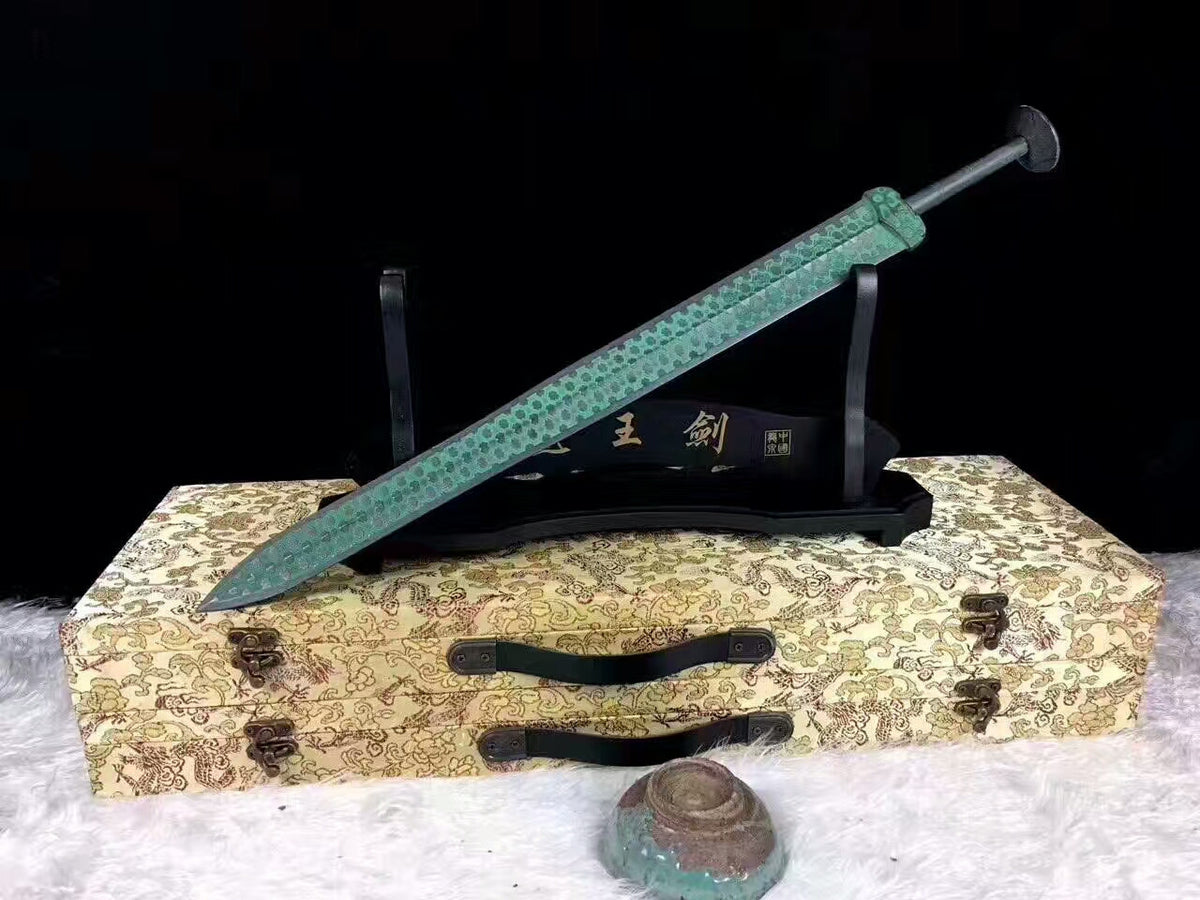 Bronze sword,Overall brass production,Green surface,Sword of Goujian replica - Chinese sword shop