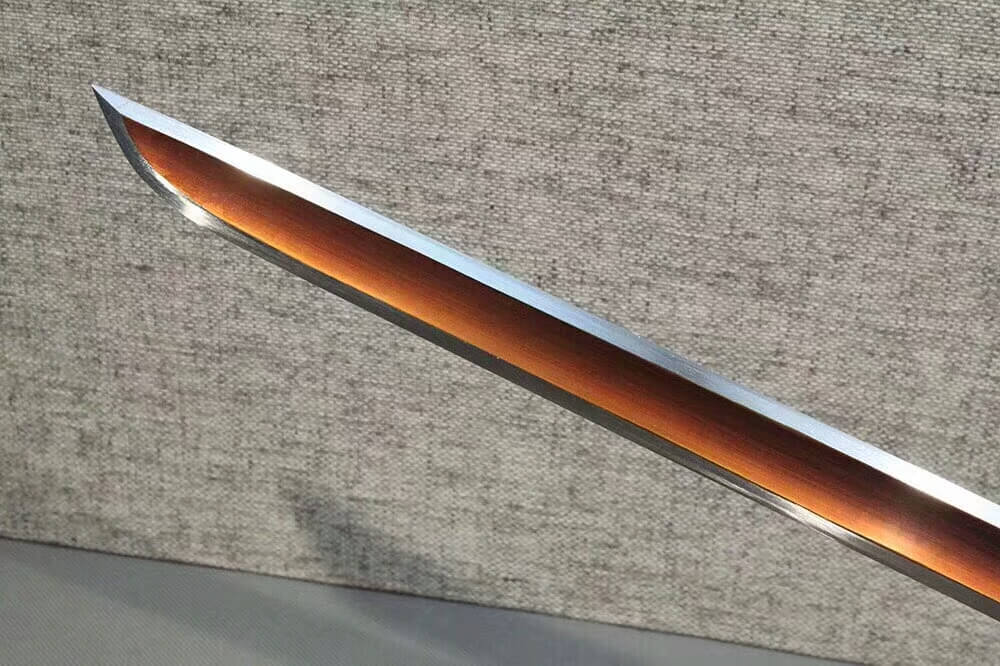 Cut horse broadsword,High carbon steel blade,Red Scabbard,Brass fitting - Chinese sword shop