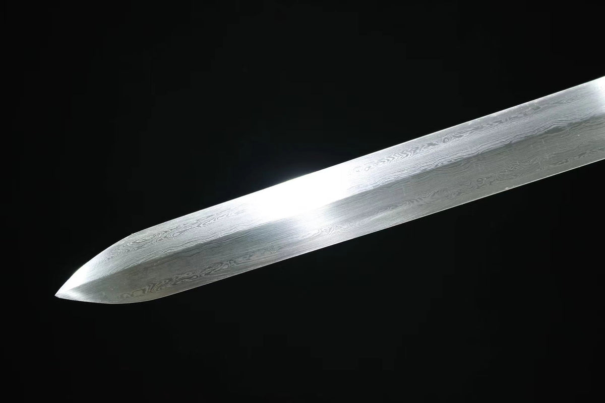 Peony sword,Hand forged,Damascus steel blade,Brass fitting,Rosewood - Chinese sword shop