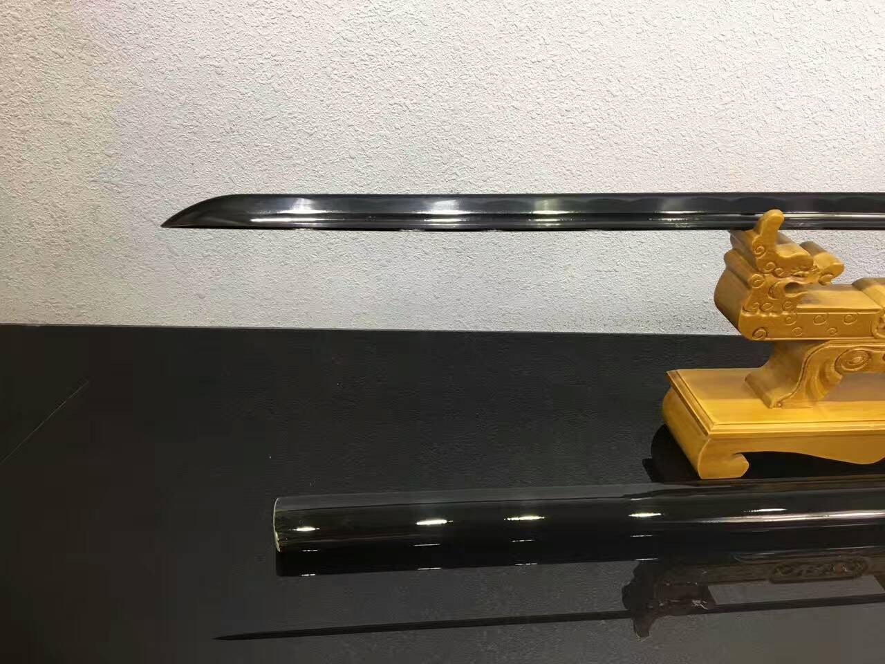 Ninja Sword,Japanese sword(Medium carbon steel black blade,Wood scabbard)Full tang - Chinese sword shop