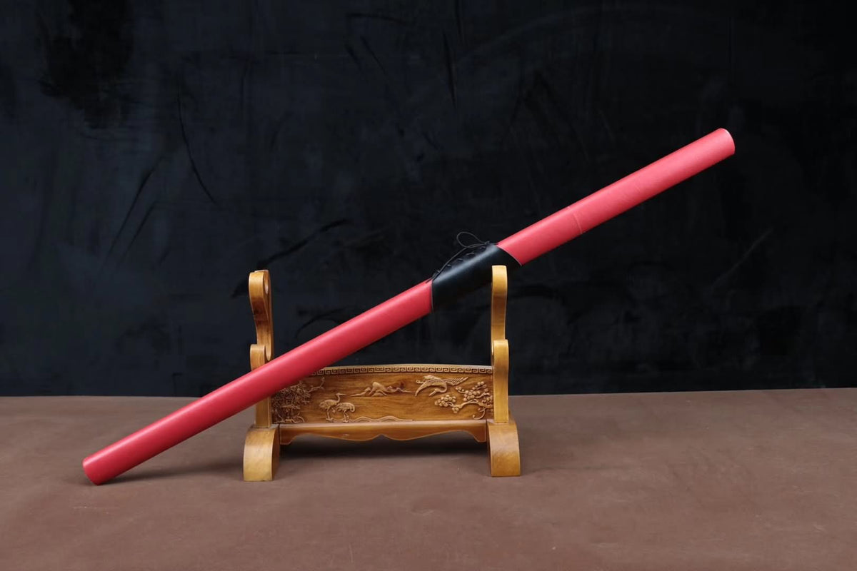Ninja sword,High carbon steel burn blade,Leather scabbard&Handmade art - Chinese sword shop